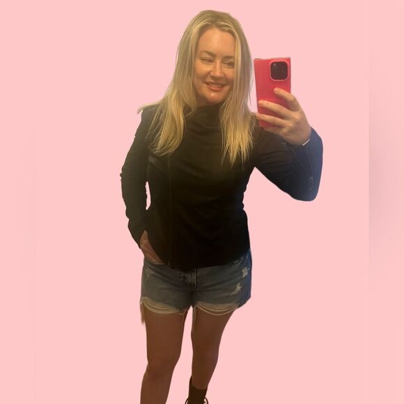 Vince Suede Leather fitted Jacket Coat in Black - Size M EXCELLENT CONDITION - Picture 3 of 16